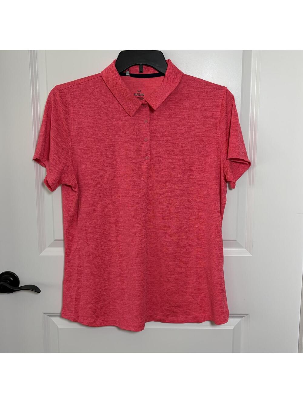 Under Armour Women's UA Playoff Short Sleeve Polo Pink XL New with Tags